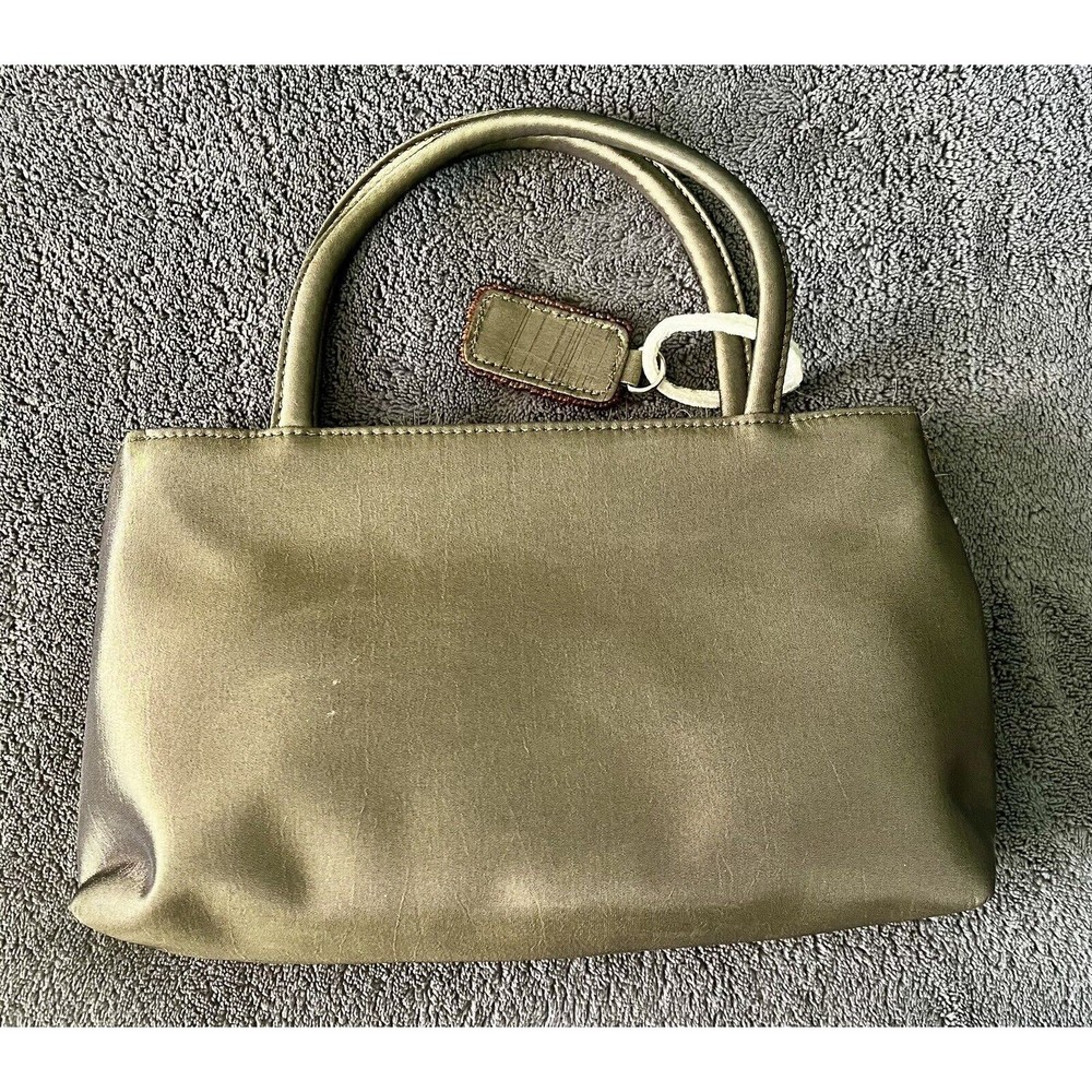 Guess Y2K Button Beaded Mixed Media Mini Handbag Green NWOT - Picture 2 of 6